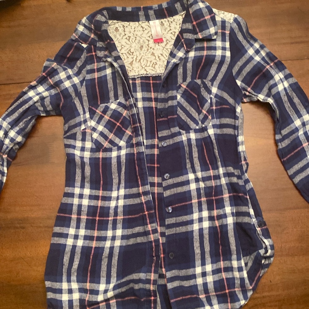 Girls’ Blue Flannel Shirt